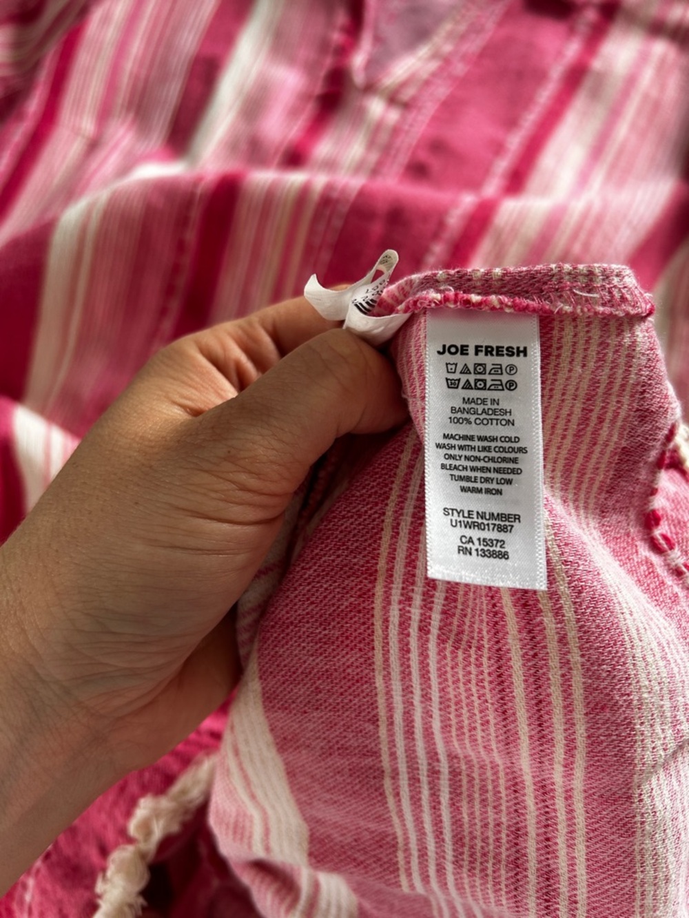 100% Cotton Pink Striped Relaxed Boxy Boho Midi Dress Large Beach Holiday Resort - Picture 5 of 5